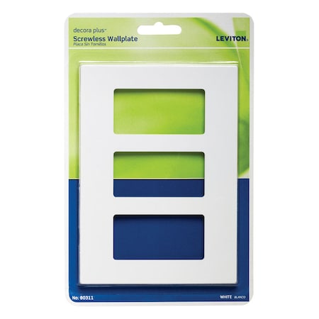 Leviton Leviton Decora Plus White 3 gang Polycarbonate Decorator Screwless Wall Plate 1 pk 80311-W